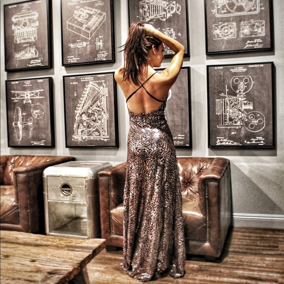 Exclusive High Quality Sequin Backless Prom Dress - Picture 3 of 8